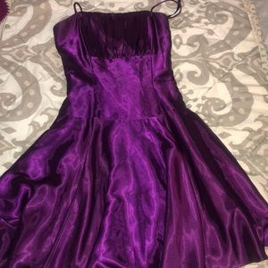 Purple satin dress